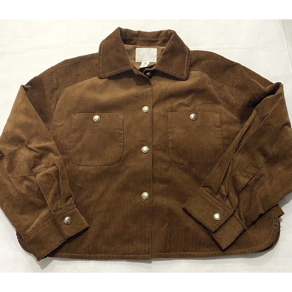 H&M Copper Corduroy Jacket Gold Buttons Coat Women's XS